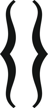 Simple black curly brackets icon isolated on white background, often used in programming and mathematics