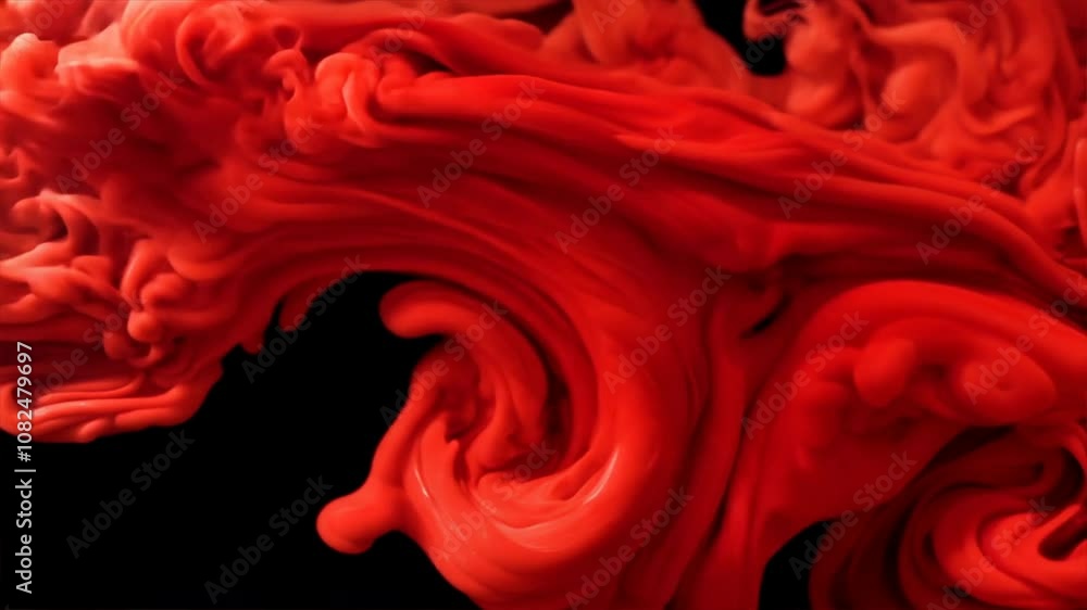 Aufkleber vibrant red paint swirls and flows in dynamic abstract textures, creating liquid art experience that