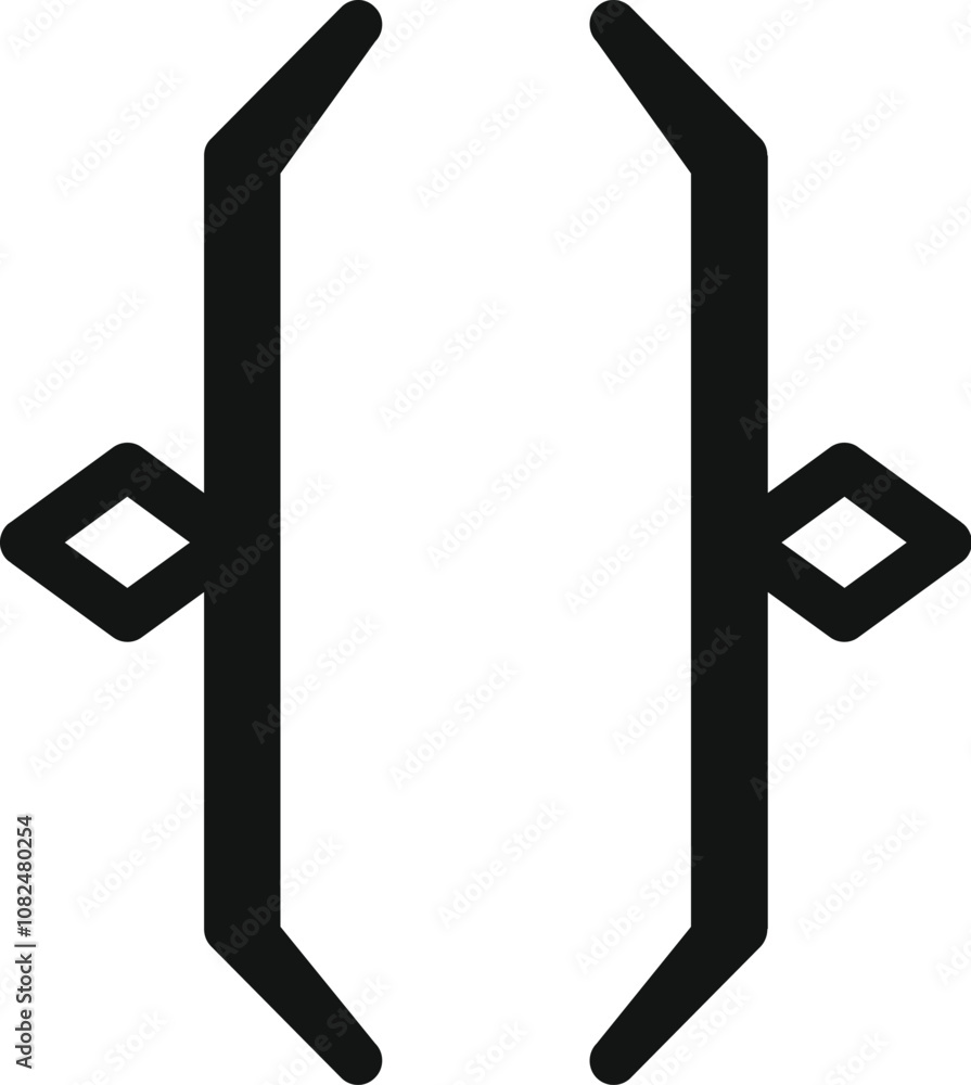 Poster simple black brackets enclose an empty space, creating a modern and minimalist design element
