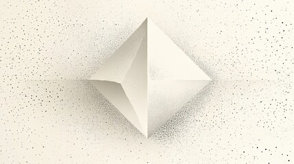 Fototapeta premium A White Geometric Shape Emerging from a Field of Black Dots