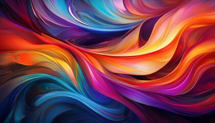 Obraz premium abstract composition with vibrant flowing color patterns in dynamic motion