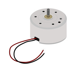 dc motor fan brushed realistic vector design