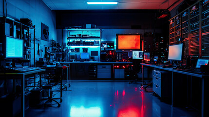 Fototapeta premium A high-tech lab where engineers are creating ambient computing devices for smarter living