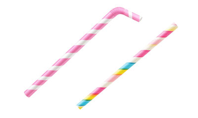 Paper drinking straw isolated on white 