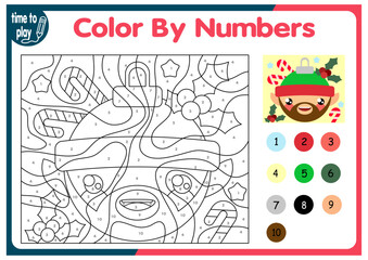 children's educational tasks, games. puzzle. coloring by numbers. Christmas tree. Christmas balls. penguin. deer.	
