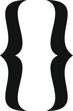 Black curly braces enclose programming code snippet, isolated on white background