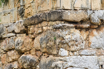 detail of an old stone wall in Tarragona