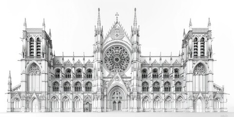 Fototapeta premium An architectural drawing of an elegant Art building