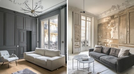 Before and After:  A Parisian Apartment Renovation