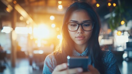 Woman Looking at Phone