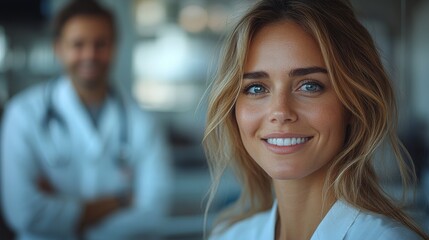 Obraz premium Female patient expresses excitement about cheek enhancement during consultation at clinic