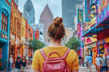 Obraz premium Wanderlust Exploring the Vibrant Theaters of Houston's District