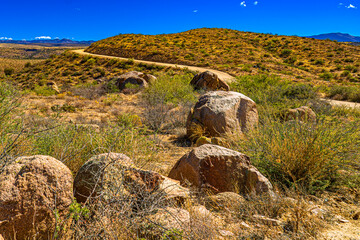 The road through the Agua Fria National Monument in Arizona