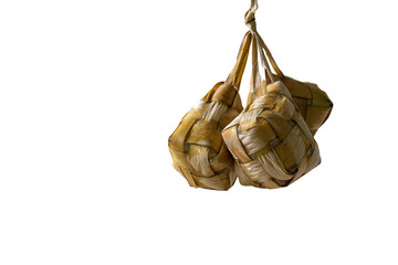Ketupat: The Iconic Rice Dumpling of Eid al-Fitr. isolated white