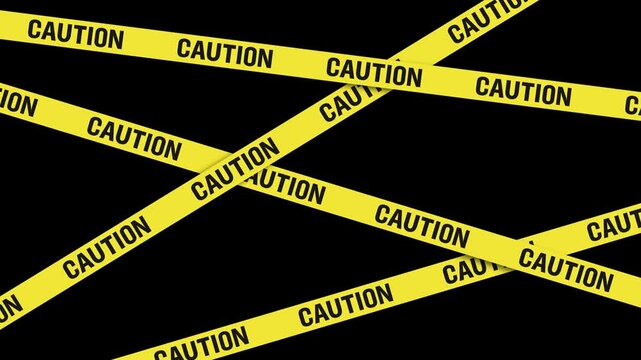 立ち入り禁止テープ(CAUTION/背景透過)