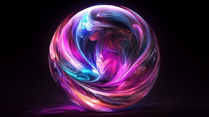 Explore the mesmerizing swirls of color in this captivating abstract sphere art piece