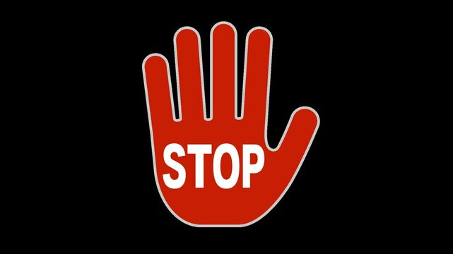 STOPマーク（ハンド縁あり/背景透過)