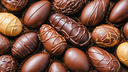 Obraz premium AI-generated image of mouth-watering chocolate Easter egg treats