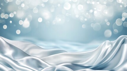 Create a serene atmosphere with soft flowing fabrics and gentle light reflections for your design projects