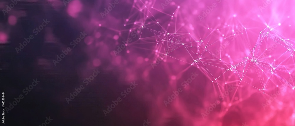 Poster Professional science and technology presentation template with dynamic plexus style background for business, educational, and corporate slides