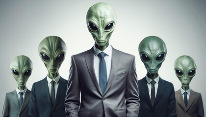 An alien in a suit and tie