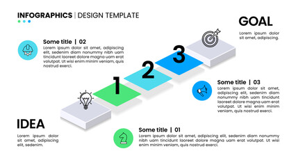 Infographic template. The road to success with 3 steps