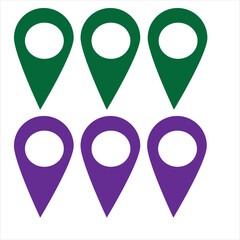Location icon. Place symbol. GPS sign. Flat isolated vector illustration on white background.