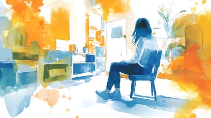 prototyping user friendly, Watercolor Illustration of User Prototyping Scene