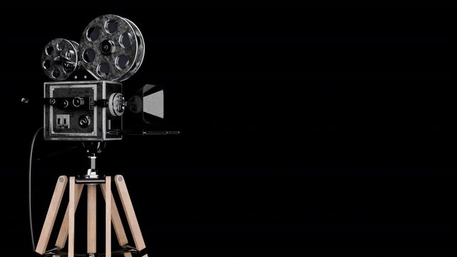Vintage Film Camera, Animation.Full HD 1920&times;1080. Alpha Transparent.


