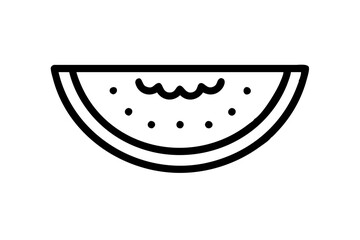 Watermelon Icon and Clipart Silhouette on White Background