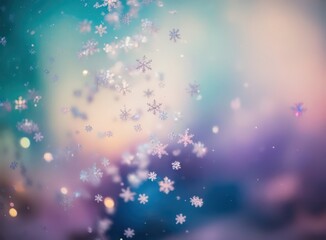 Magical Christmas night with sparkling snowflakes and stars 1