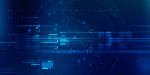 2d illustration Abstract futuristic electronic circuit technology background