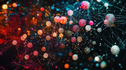 Abstract depiction of blockchain network web vibrant crypto coins representing complex investment ecosystem highlighting risks and rewards of volatile cryptocurrency markets