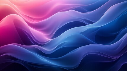 Obraz premium Abstract background with flowing, gradient waves in shades of blue, purple, and pink.