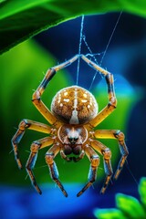 Fototapeta premium Macro Spider Hanging from Web