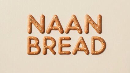 Fototapeta premium Delicious Naan Bread Displayed on a Neutral Background with Textured Pattern and Light Shadows Ideal for Culinary Themes and Food Related Projects