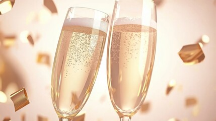 Celebration toast festive occasion champagne glasses elegant setting close-up view joyous moment