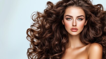 Fototapeta premium Beautiful Woman with Curly Hair