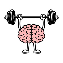 brain training with a barbell illustration
