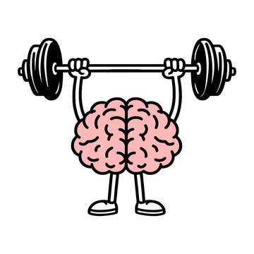 brain training with a barbell illustration