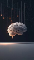 Key to the Brains Universe, A holographic brain unlocking, revealing galaxies and light beams flowing outward.