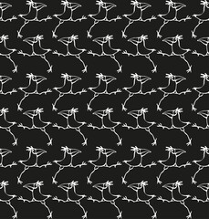 Seamless background with funny birds