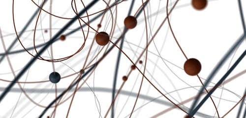 Falling cyber particles. Big data stream. 3d