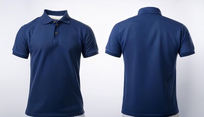 Navy color polo t shirt mockup on a plain white background