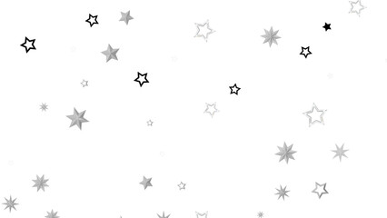 A black background with white stars scattered across the surface in various sizes. The stars have a shiny, glittery effect and create an abstract, cosmic, and decorative feel.
