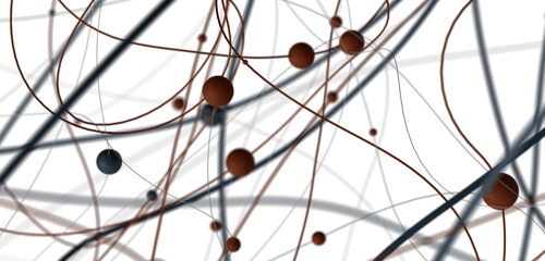 network shape. Abstract 3D render