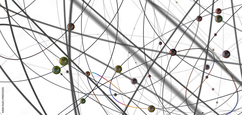 Poster Abstract digital background of points and lines. Glowing plexus. Big data. Network or connection.
