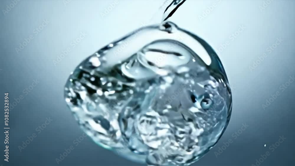 Poster close up of bubbles in clear water dynamic fluid motion evoking tranquility and freshness with light