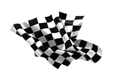 The checkered flag waves in the wind Victory is in sight