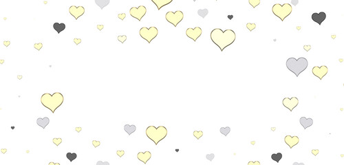 Falling red and pink hearts isolated on transparent background. Valentine’s day design